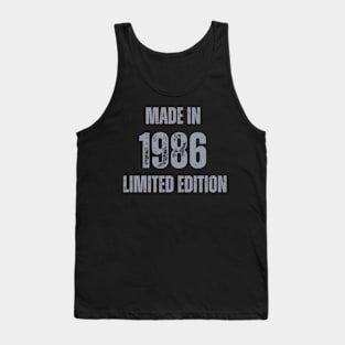 Vintage Made in 1986 , Limited Edition  , Gift for Mom Dad Birthday Tank Top